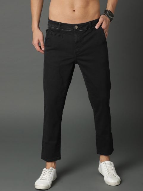 

Roadster Men Black Regular Fit Solid Regular Trousers