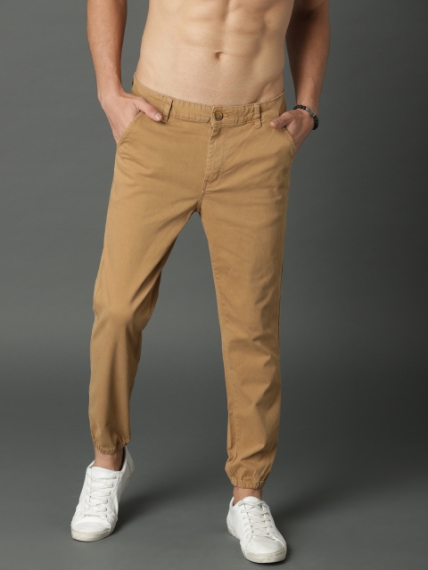 

Roadster Men Khaki Regular Fit Solid Joggers