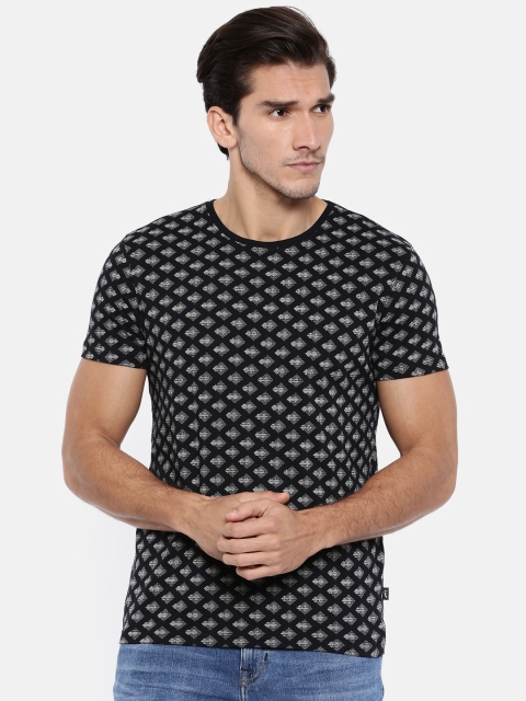 

Lee Men Black Printed Slim Fit Round Neck T-shirt