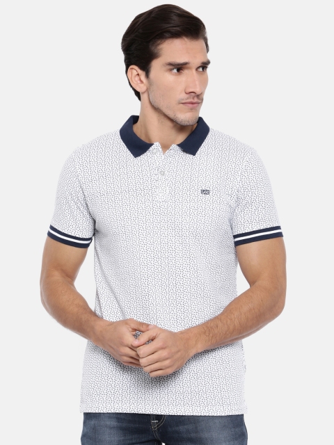 

Lee Men White Printed Polo Collar T-shirt