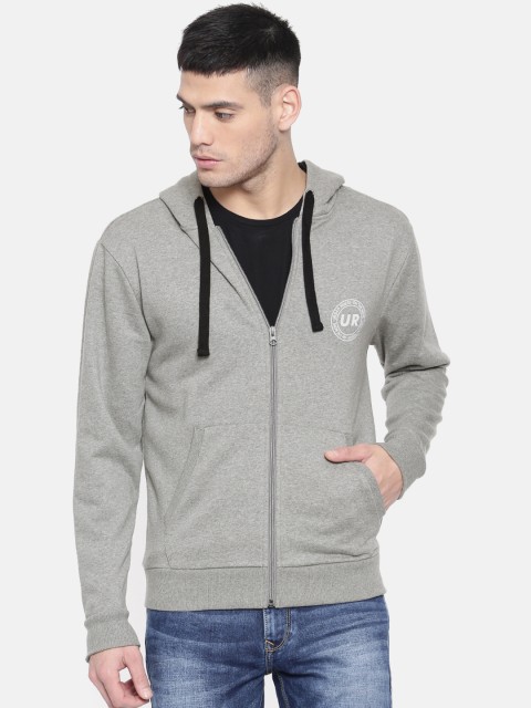 

Lee Men Grey Melange Solid Hooded Sweatshirt