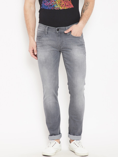 

Lee Men Grey Low Bruce Mid-Rise Clean Look Stretchable Jeans