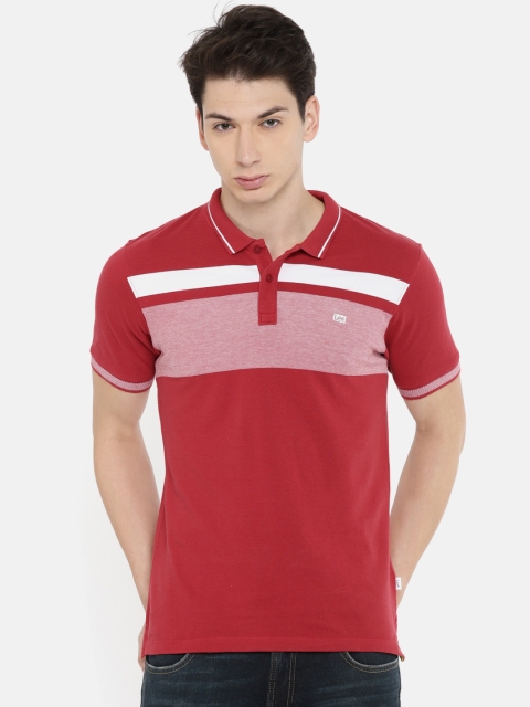 

Lee Men Red & White Striped Round Neck T-shirt