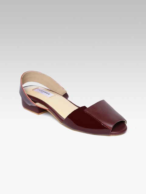 

OCEEDEE Women Maroon Solid Leather Flats