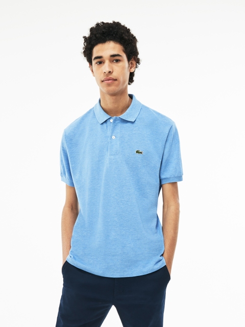 

Lacoste Men Turquoise Blue Solid Polo Collar T-shirt
