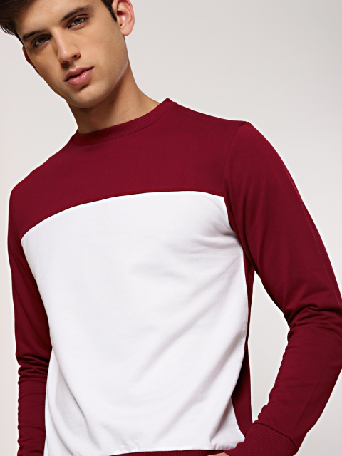 

INVICTUS Men White & Red Colourblocked Sweatshirt