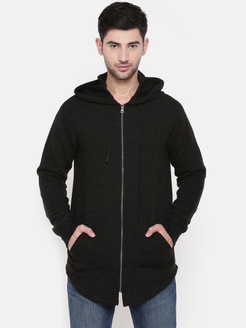 

SKULT by Shahid Kapoor Men Black Solid Hooded Sweatshirt