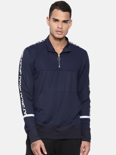 

SKULT by Shahid Kapoor Men Navy Blue Solid Sweatshirt