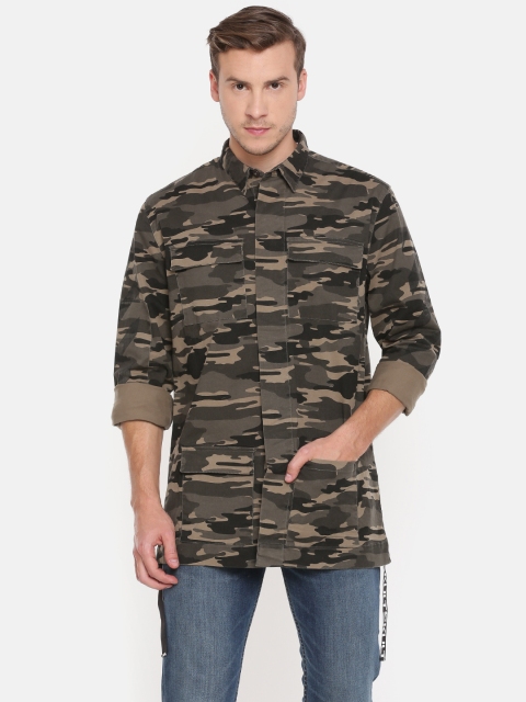 

SKULT by Shahid Kapoor Men Olive Green Classic Regular Fit Printed Casual Shirt