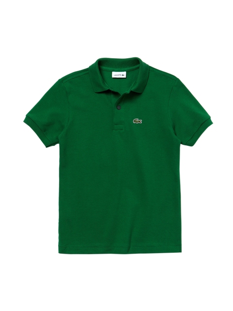 

Lacoste Boys Green Solid Polo Collar T-shirt