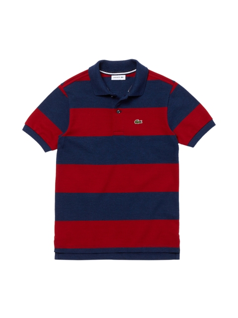 

Lacoste Boys Red Striped Polo Collar T-shirt