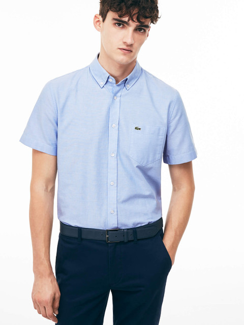 

Lacoste Men Blue Regular Fit Solid Casual Shirt