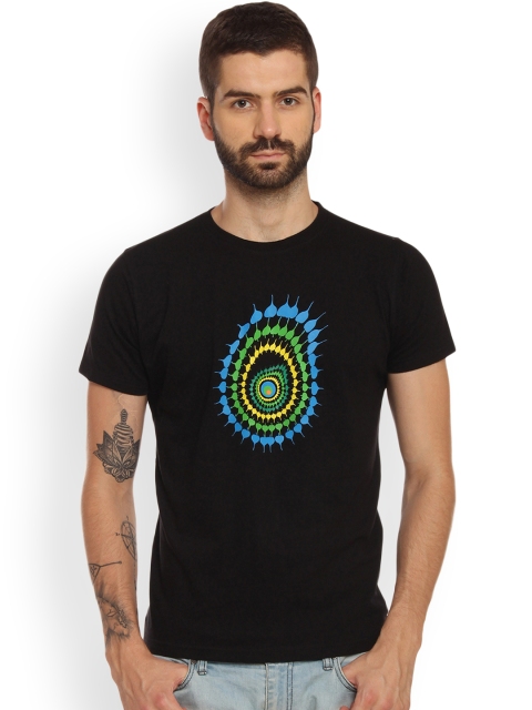 

Tantra Men Black Printed Round Neck T-shirt