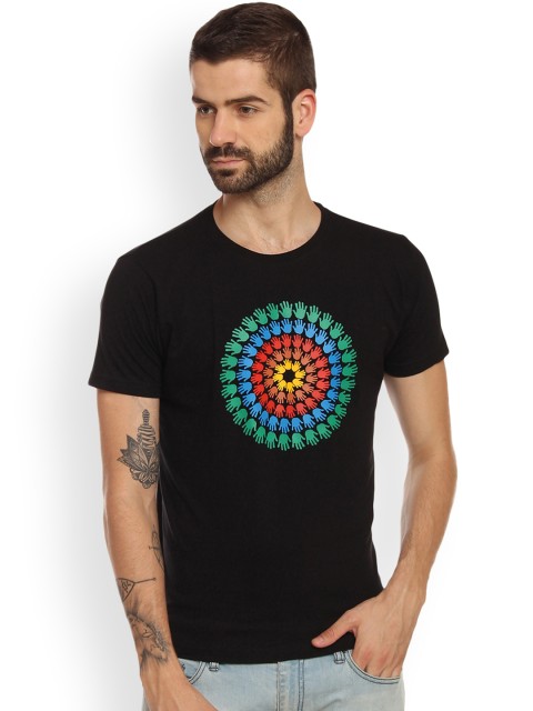 

Tantra Men Black Printed Round Neck T-shirt