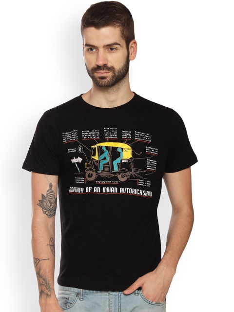 

Tantra Men Black Printed Round Neck T-shirt