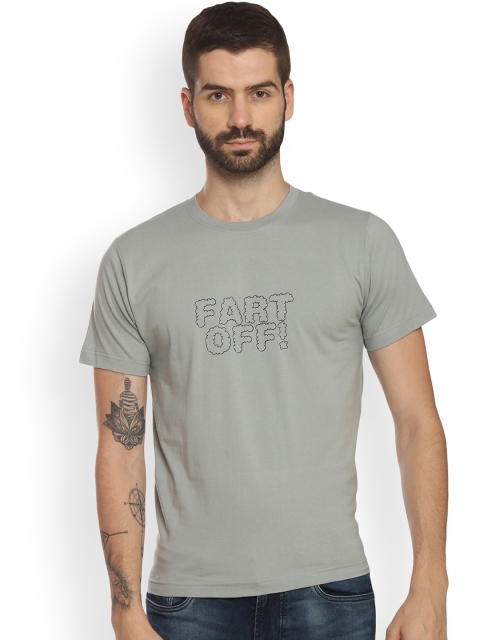 

Tantra Men Grey Printed Round Neck T-shirt