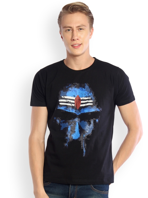 

Tantra Men Black Printed Round Neck T-shirt