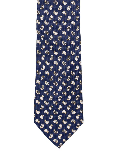 

The Tie Hub Blue & Beige Woven Design Broad Tie