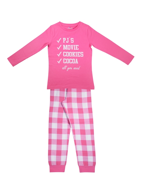 

ventra Girls Pink & Off-White Striped Night suit VNT-5001361-1011