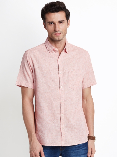 

Spiritus by pantaloons Men Red & Beige Regular Fit Self Design Casual Shirt