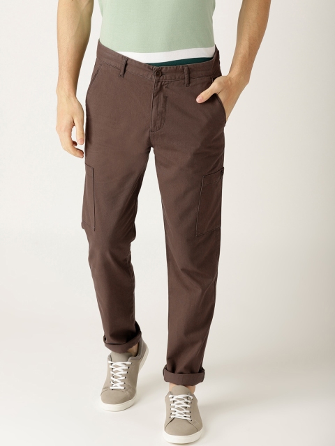 

United Colors of Benetton Men Brown Slim Fit Solid Cargos