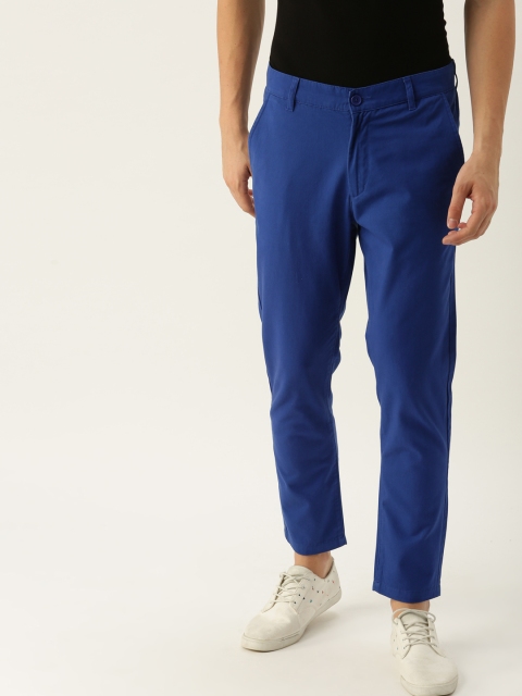 

United Colors of Benetton Men Blue Regular Fit Solid Regular Trousers