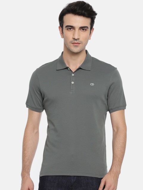 

Ruggers Men Grey Solid Polo Collar T-shirt