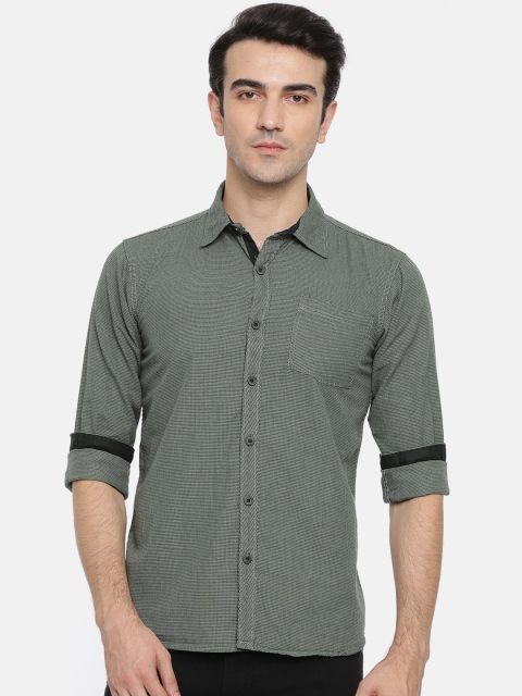 

Ruggers Men Black & Grey Regular Fit Self Design Casual Shirt