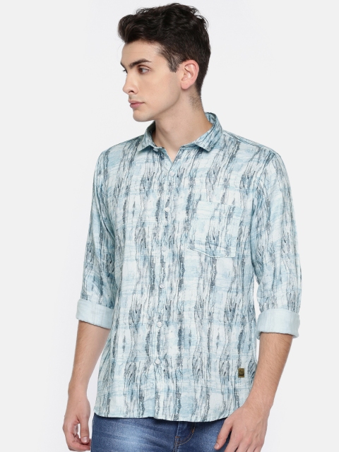 

Newport Men Blue Regular Fit Printed Casual Shirt