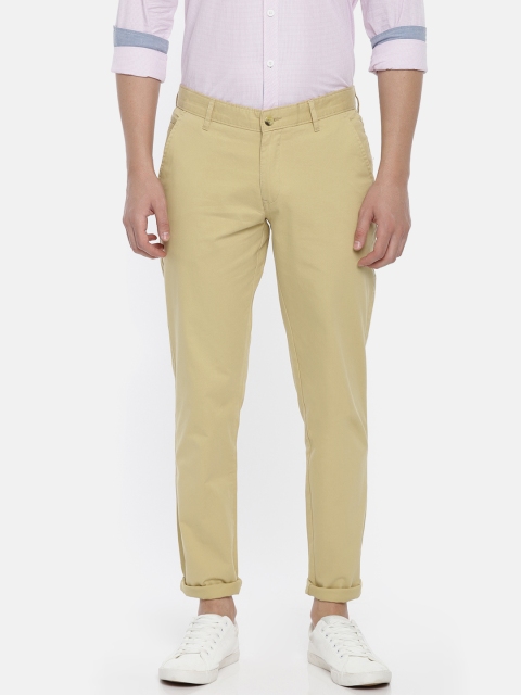 

Ruggers Men Beige Modern Slim Fit Solid Chinos