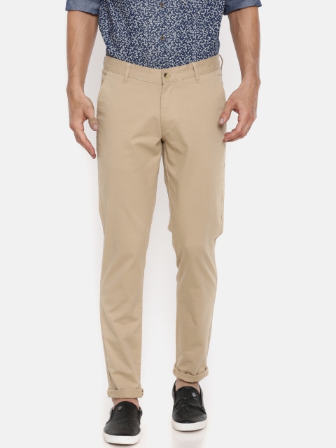 

Ruggers Men Khaki Slim Fit Solid Chinos