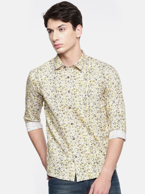 

Newport Men Yellow Regular Fit Printed Casual Shirt