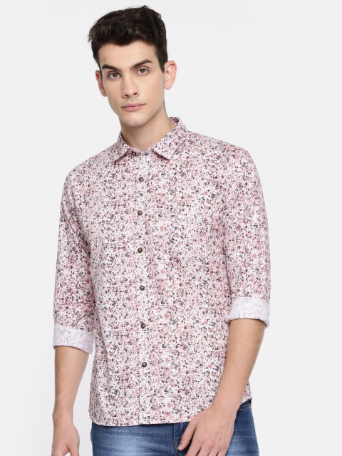 

Newport Men Pink Regular Fit Printed Casual Shirt