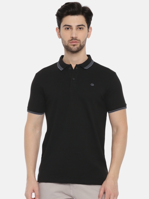 

Ruggers Men Black Solid Polo Collar T-shirt