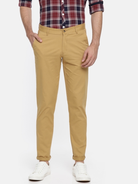 

Ruggers Men Khaki Slim Fit Solid Chinos