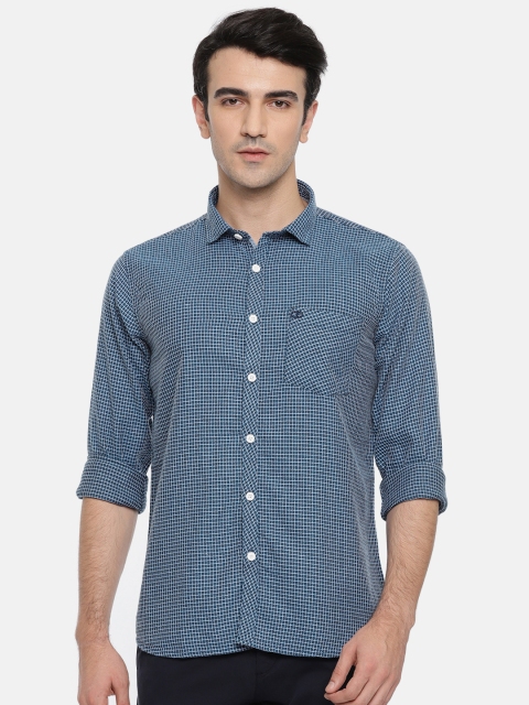 

Ruggers Men Blue Contemporary Regular Fit Checked Casual Shirt