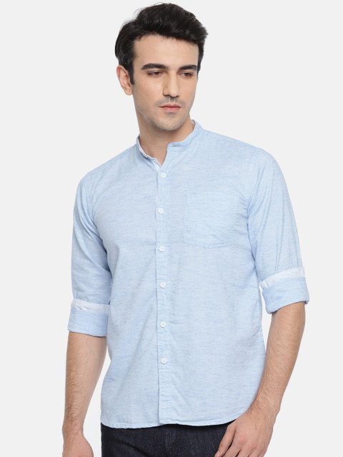 

Ruggers Men Blue Regular Fit Solid Casual Shirt