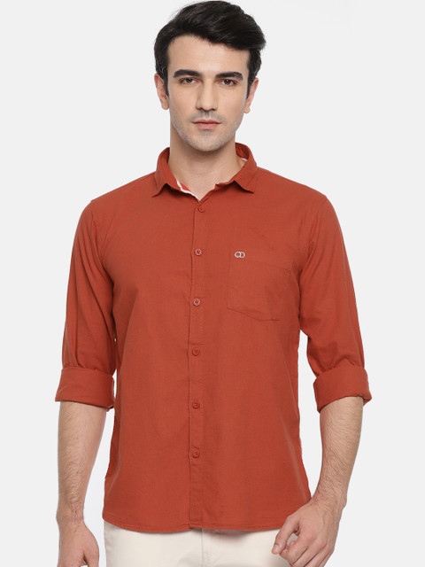

Ruggers Men Red Contemporary Regular Fit Solid Casual Shirt