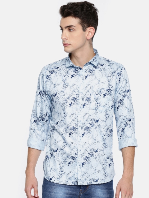 

Newport Men Blue Regular Fit Printed Casual Shirt