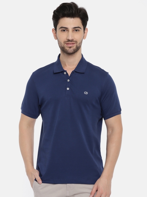 

Ruggers Men Blue Solid Polo Collar Pure Cotton T-shirt