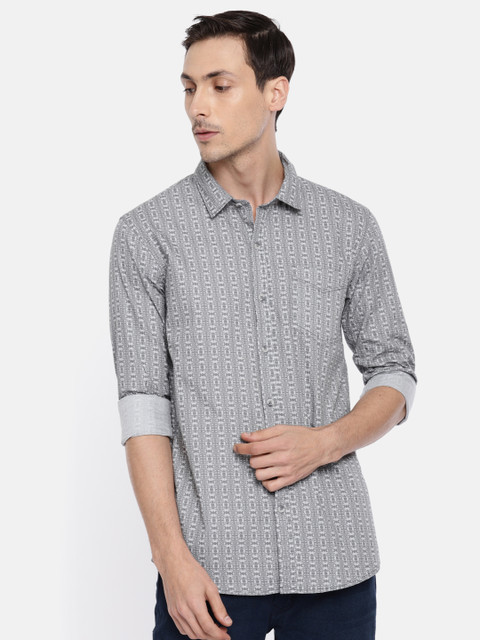 

Newport Men Grey Printed Casual Shirt