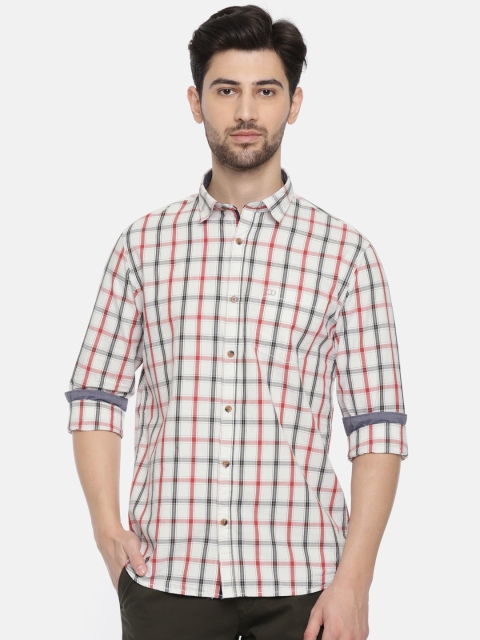 

Ruggers Men White Regular Fit Checked Casual Shirt