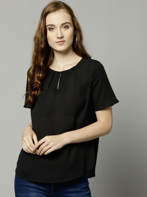 

Marks & Spencer Women Black Solid A-Line Top