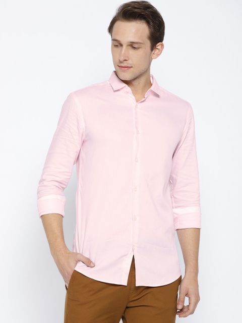 

Jack & Jones Men PinkSolid Regular Fit Casual Shirt, Pink