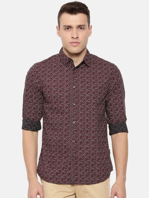 

Jack & Jones Men Black & Red Slim Fit Printed Casual Shirt
