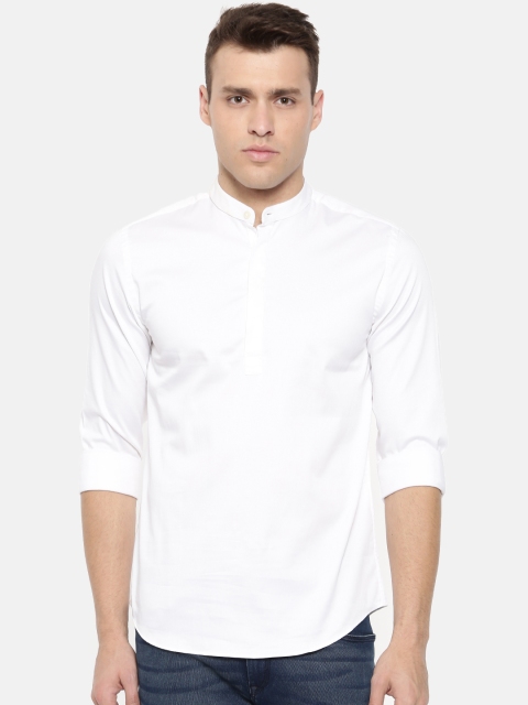 

Jack & Jones Men White Slim Fit Solid Casual Shirt