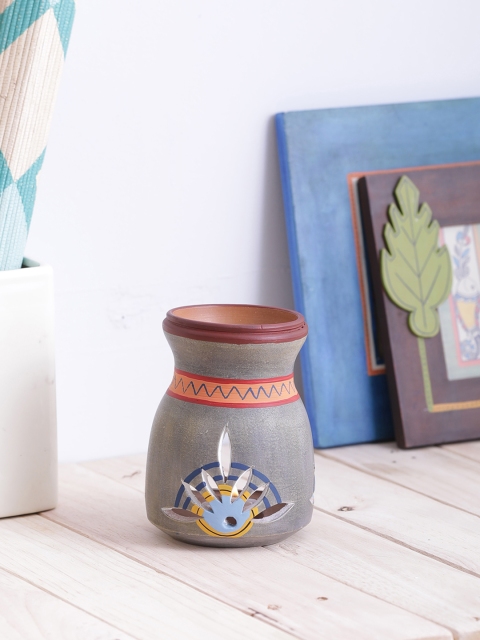 

VarEesha Grey Printed Hand Painted Table Lantern