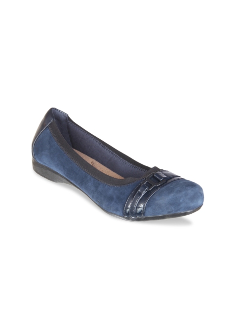 

Clarks Women Navy Blue Solid Suede Ballerinas