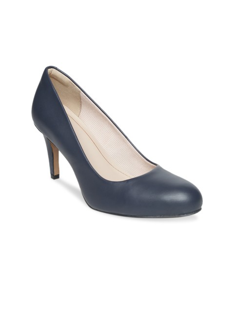 

Clarks Women Navy Blue Solid Leather Pumps