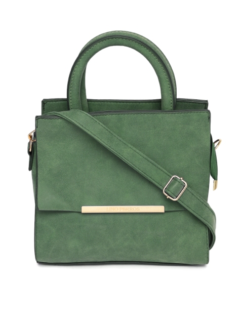 

Lino Perros Olive Green Solid Handheld Bag